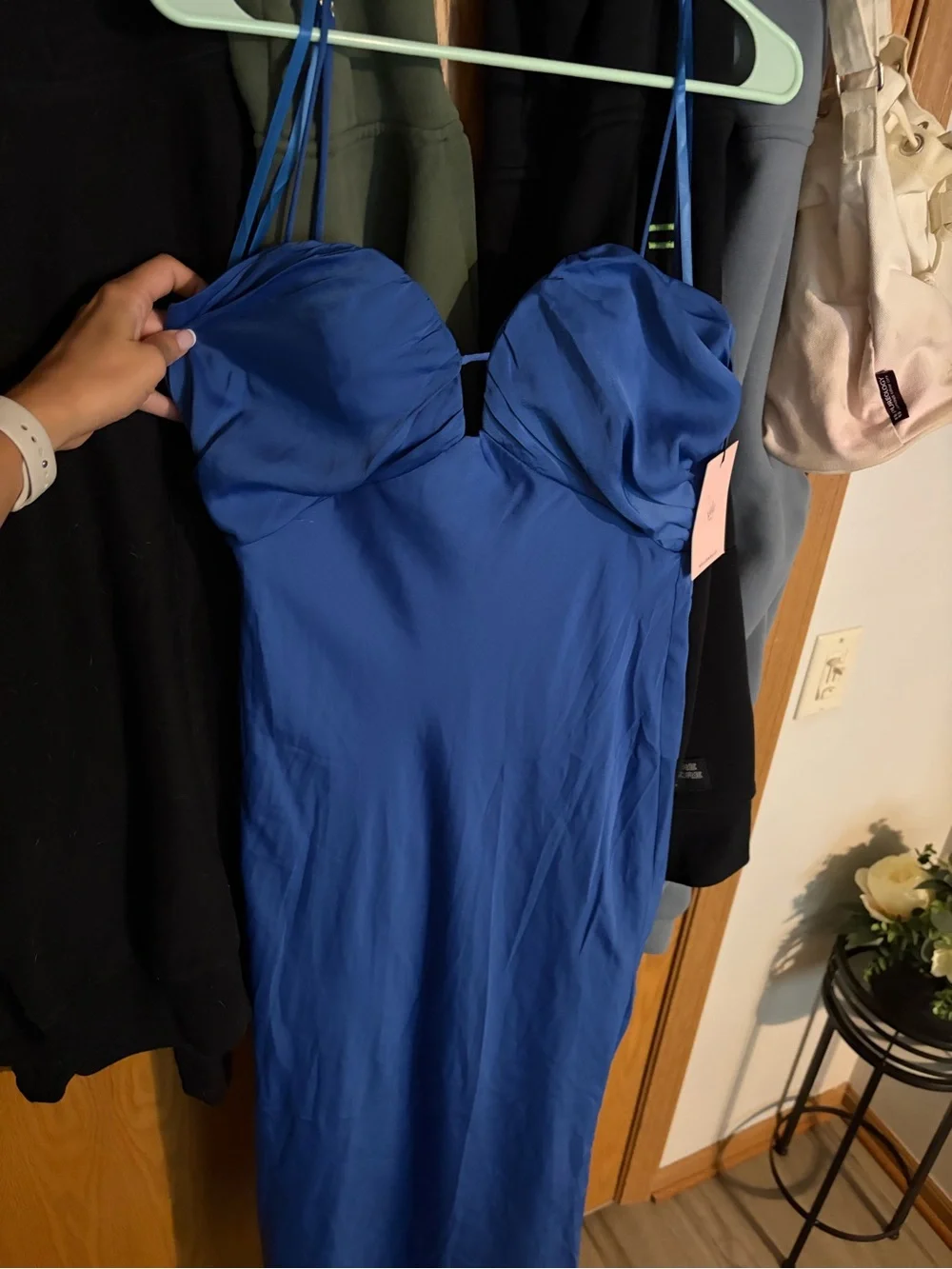 Hello Molly Blue Satin Dress